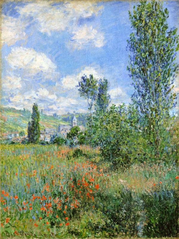 Lane in the Poppy Fields, Ile Saint-Martin - Claude Monet Paintings